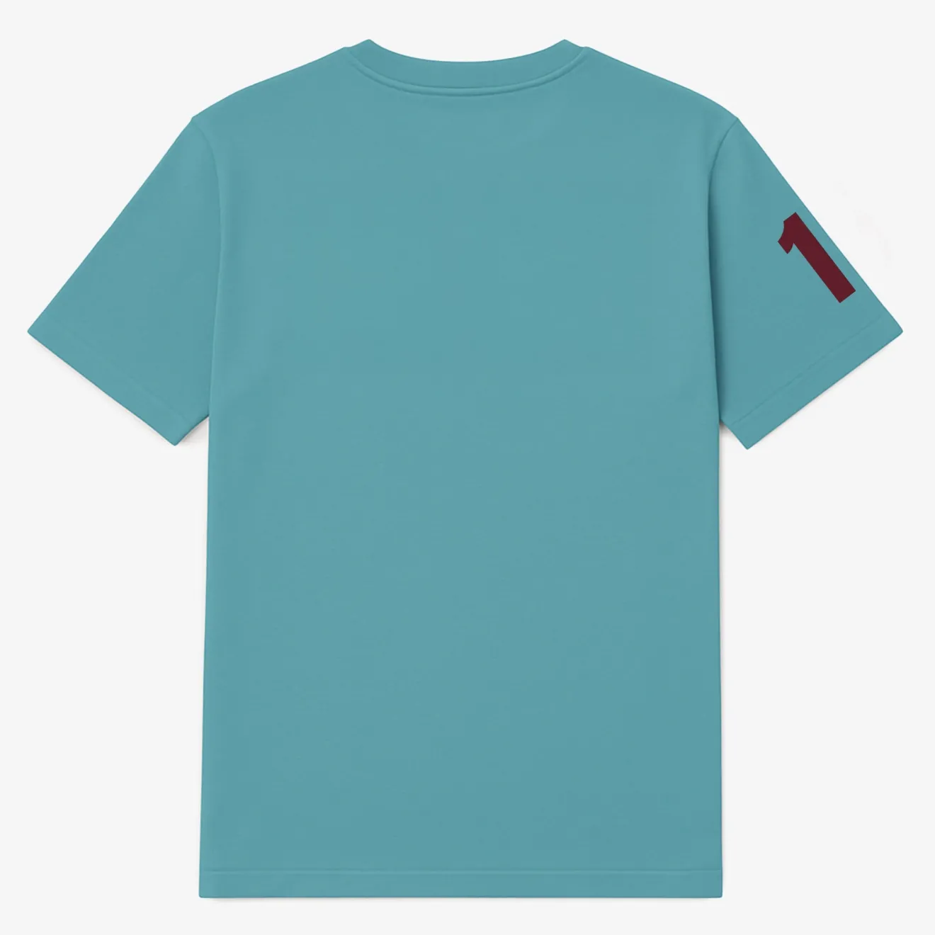 T-shirts>SERGE BLANCO Short-sleeved cotton T-shirt with 15 ice blue print MILITAIRE