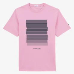 T-shirts>SERGE BLANCO Short-sleeved cotton T-shirt with rose print DRAGEE