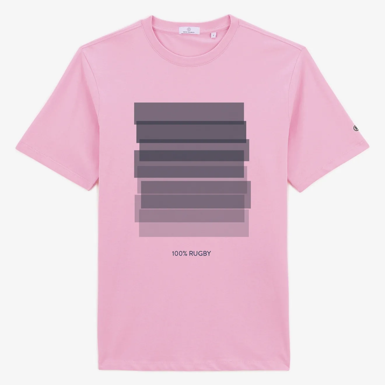 T-shirts>SERGE BLANCO Short-sleeved cotton T-shirt with rose print DRAGEE