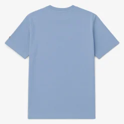 T-shirts>SERGE BLANCO Short-sleeved cotton T-shirt with SB1958 print in candy blue ROSE