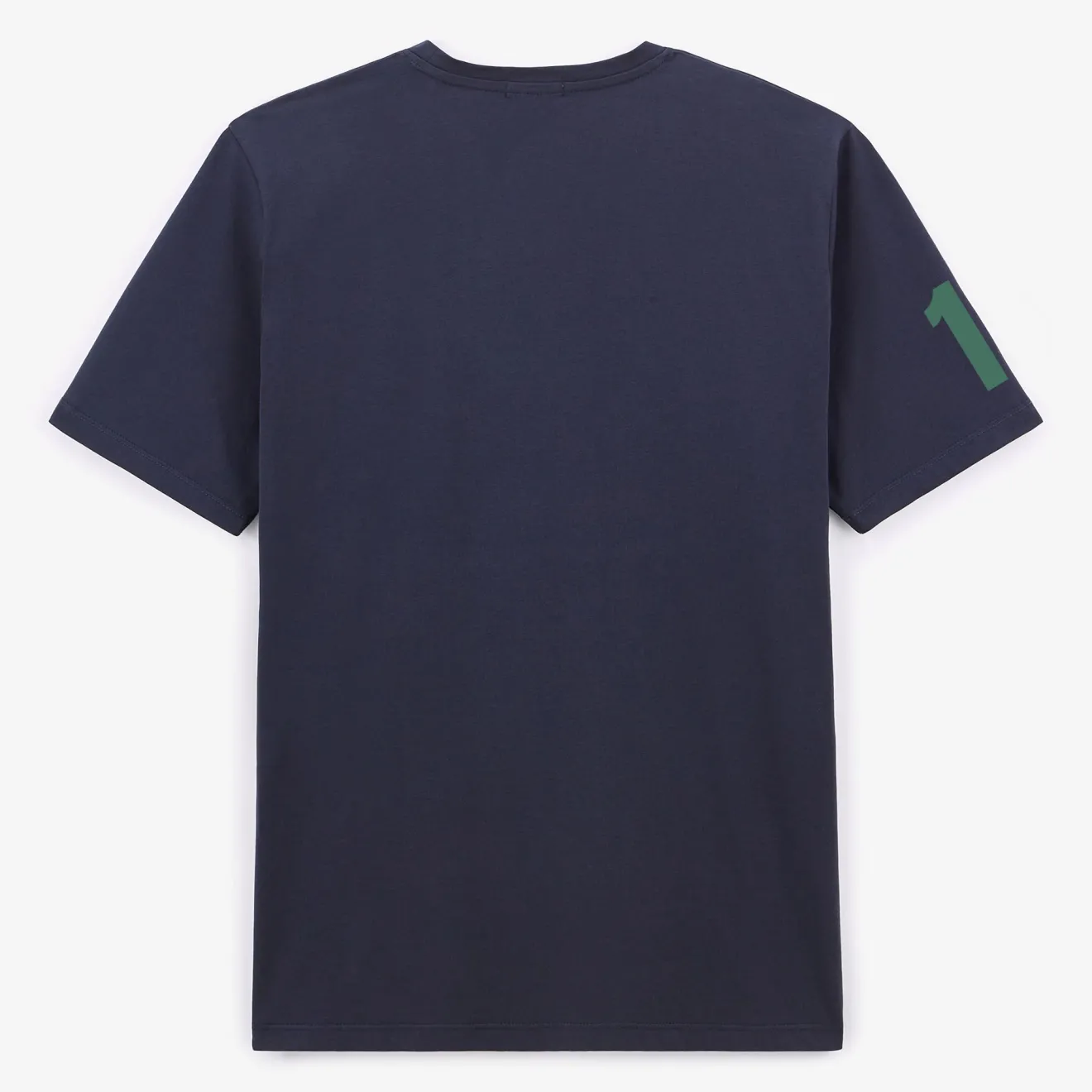 T-shirts>SERGE BLANCO Short-sleeved cotton T-shirt with 15 navy blue print DARKBLUE