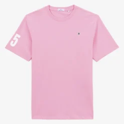 T-shirts>SERGE BLANCO Short-sleeved cotton T-shirt with 15 rose print COURGE