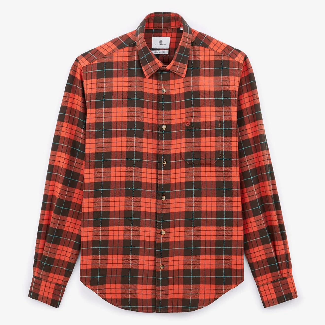 Chemises>SERGE BLANCO Siena long sleeve cotton plaid shirt dark navy
