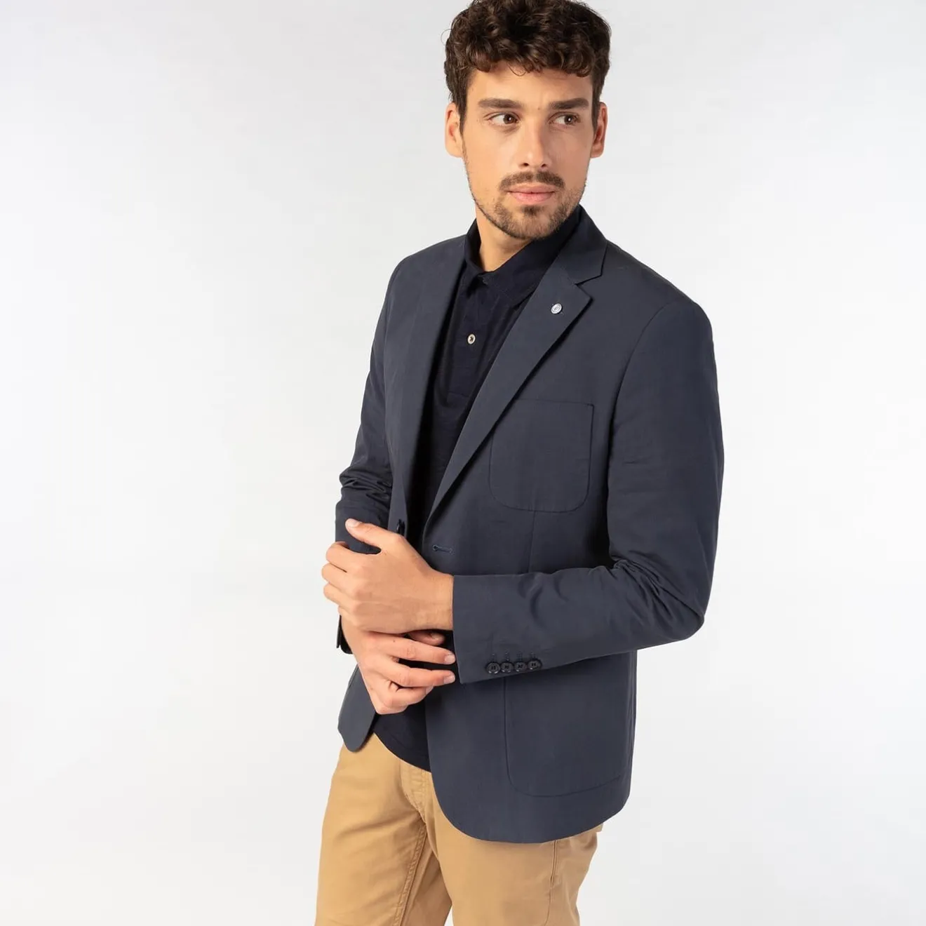 Blazers|Manteaux Et Vestes>SERGE BLANCO Simon navy blue jacket MILITAIRE