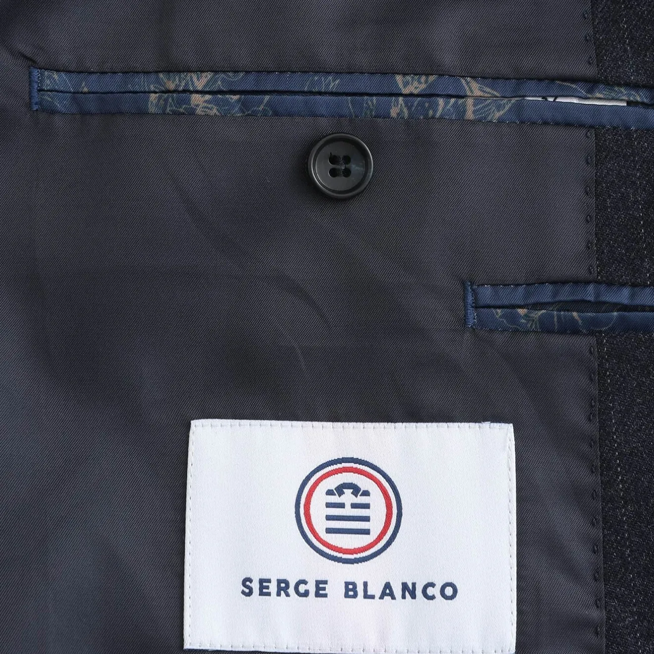 Blazers>SERGE BLANCO Simon striped denim blazer jacket NOIR