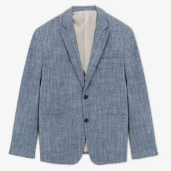 Blazers|L'élégant>SERGE BLANCO Simonni cloud blue linen blend blazer jacket TECK