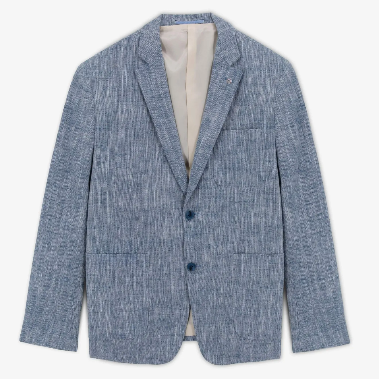 Blazers|L'élégant>SERGE BLANCO Simonni cloud blue linen blend blazer jacket TECK