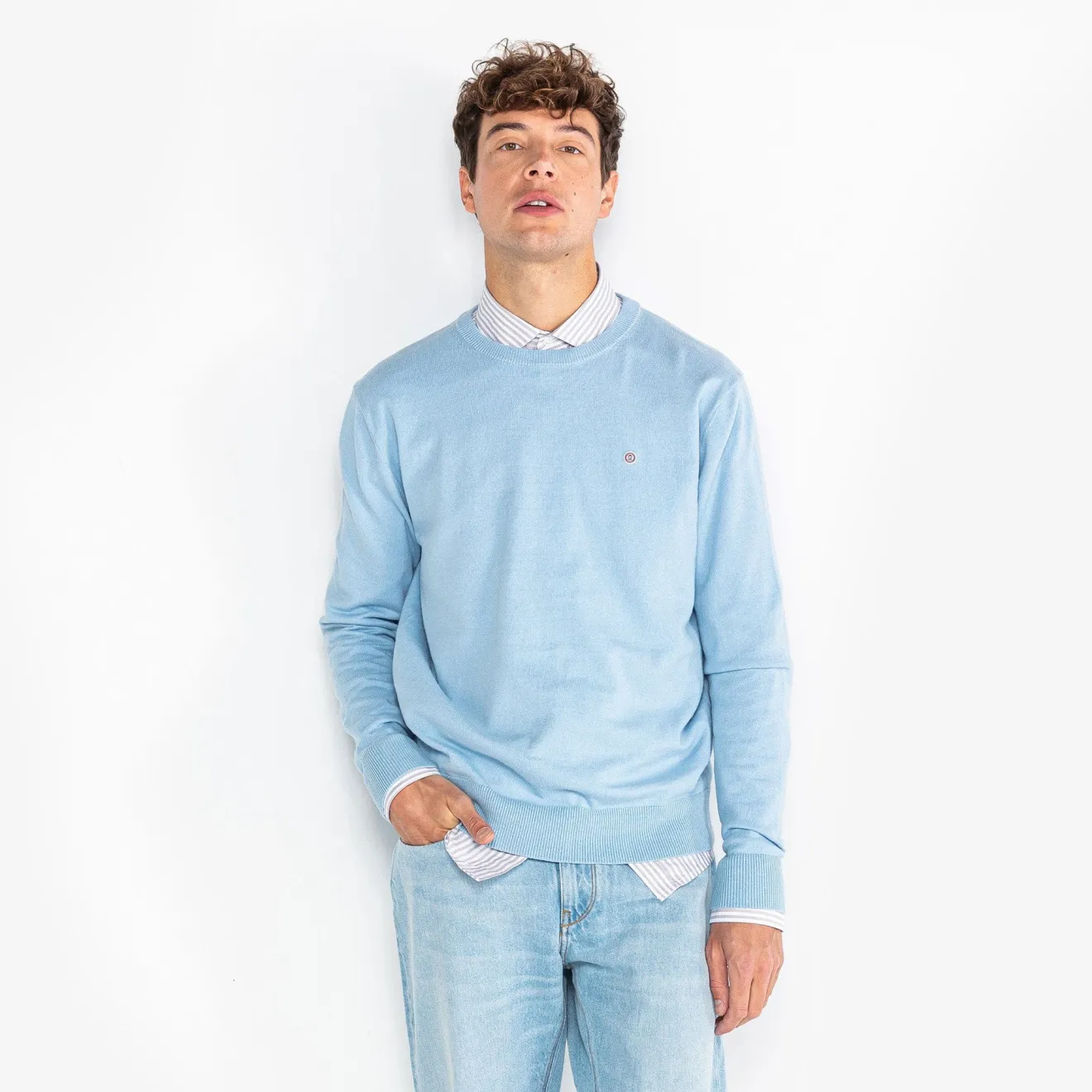 Pulls>SERGE BLANCO Sky blue Maximus sweater BLEU NUIT