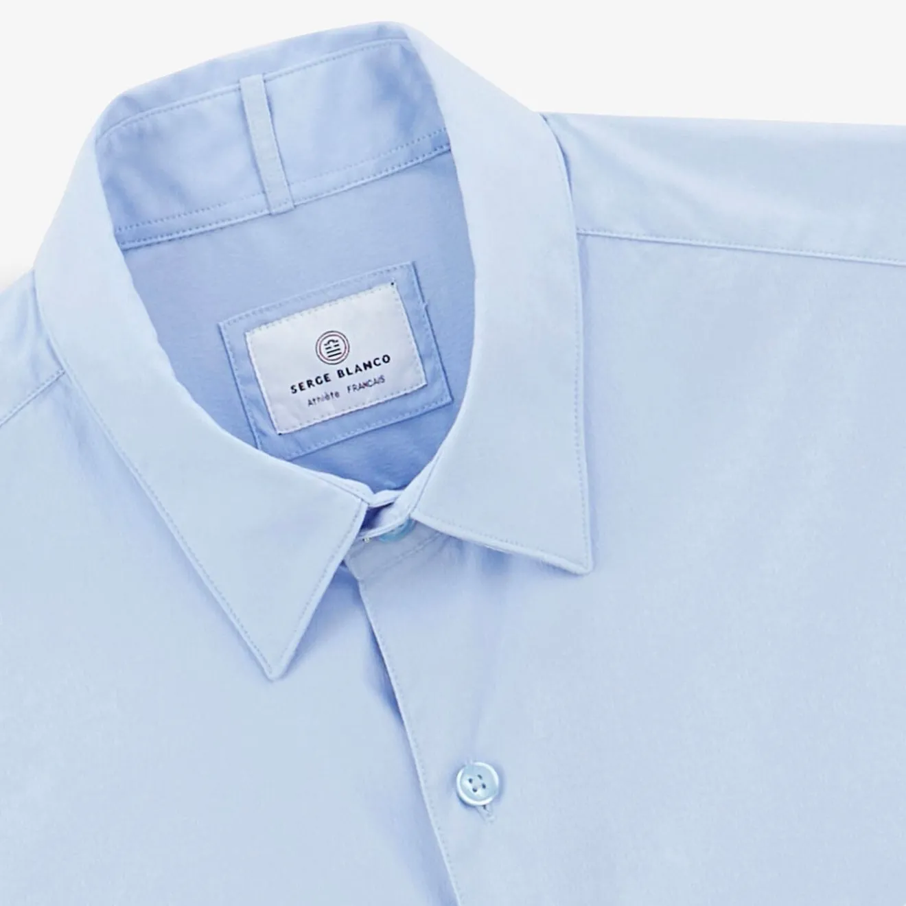 Chemises>SERGE BLANCO Sky blue plain long sleeve shirt MARINE
