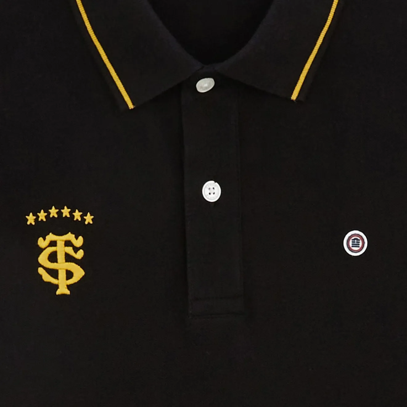 Stade Toulousain|Polos>SERGE BLANCO Stade Toulousain black pique polo shirt NOIR