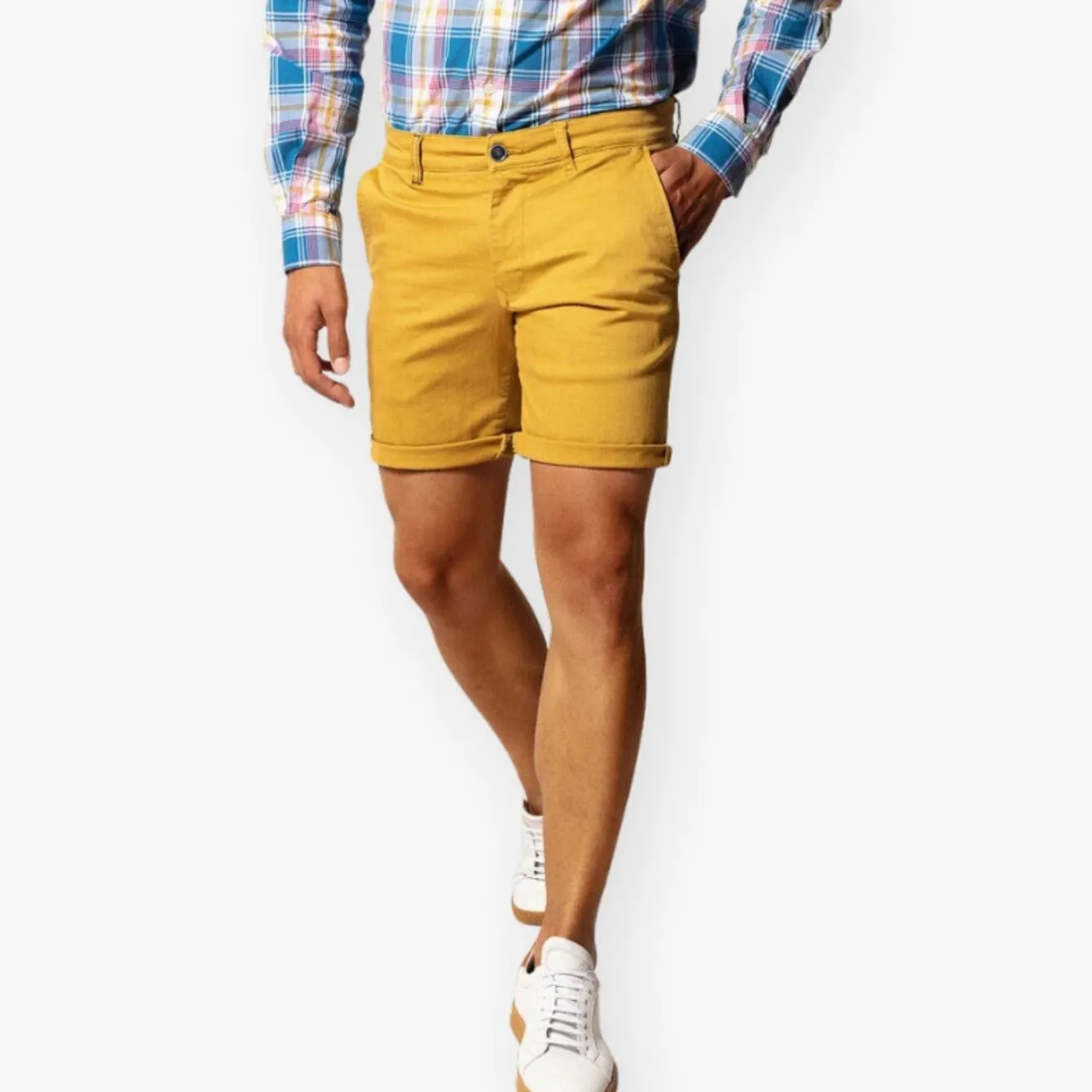 Shorts & Bermudas>SERGE BLANCO Straw denim Bermuda shorts TAUPE