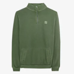 Sweats>SERGE BLANCO Sylvain army zipped collar sweatshirt ANTHRACITE