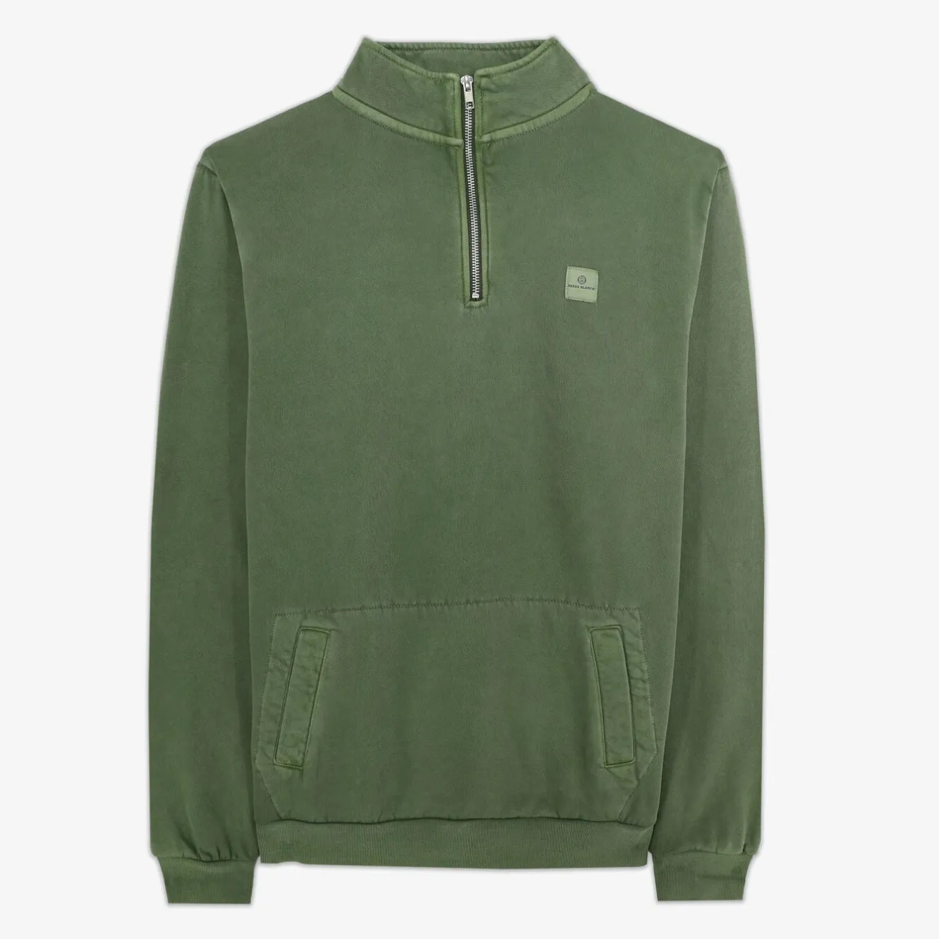 Sweats>SERGE BLANCO Sylvain army zipped collar sweatshirt ANTHRACITE