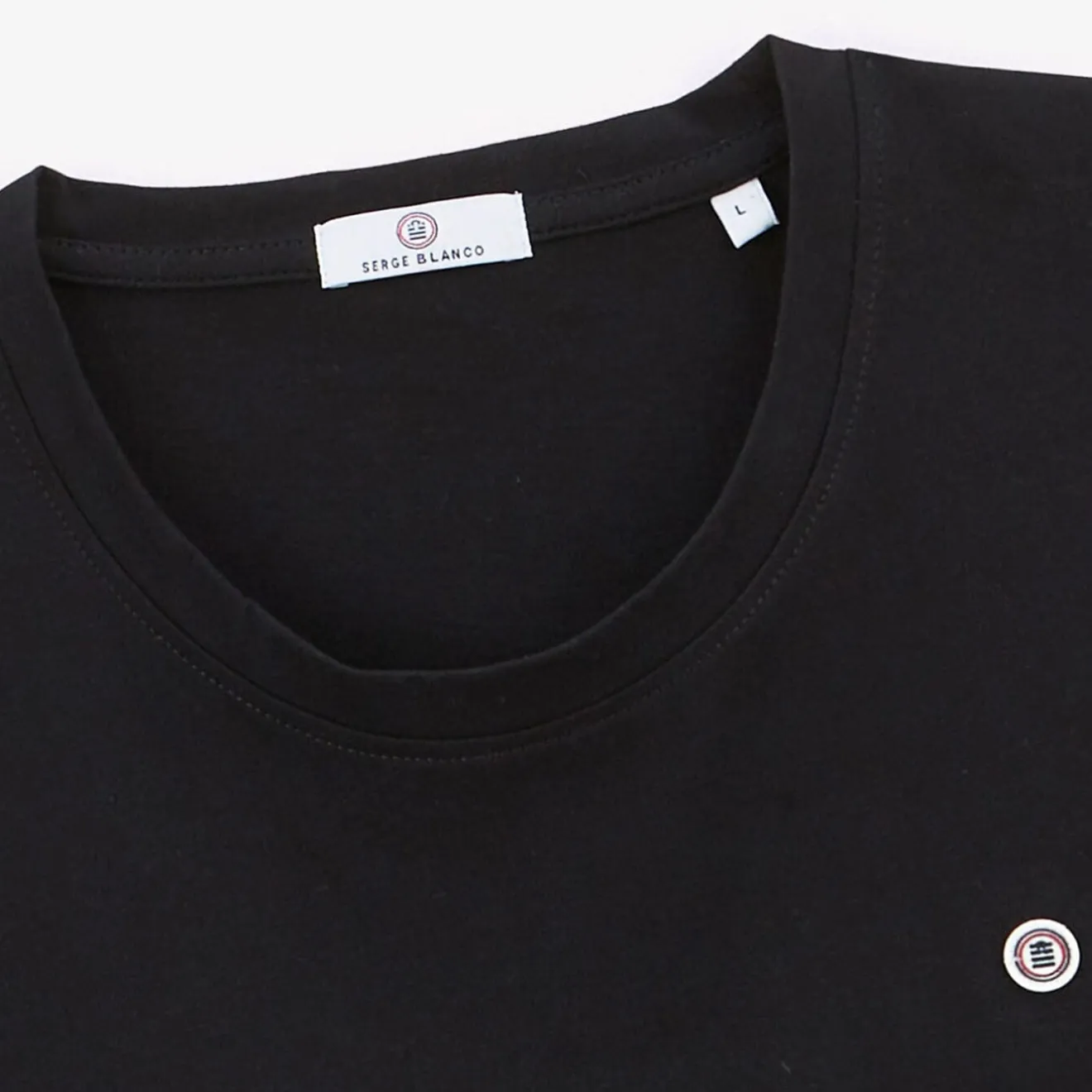 T-shirts>SERGE BLANCO Theo Black Men's T-shirt | BLANC