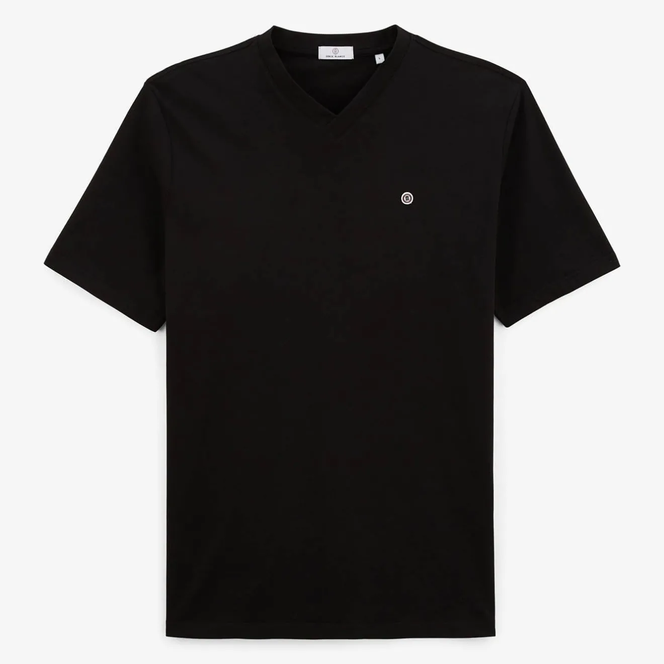 T-shirts>SERGE BLANCO Thibault V-neck T-shirt Black Men | BLEU INDIGO