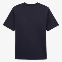 T-shirts>SERGE BLANCO Thibault V-neck T-shirt Dark Navy Men | BLANC