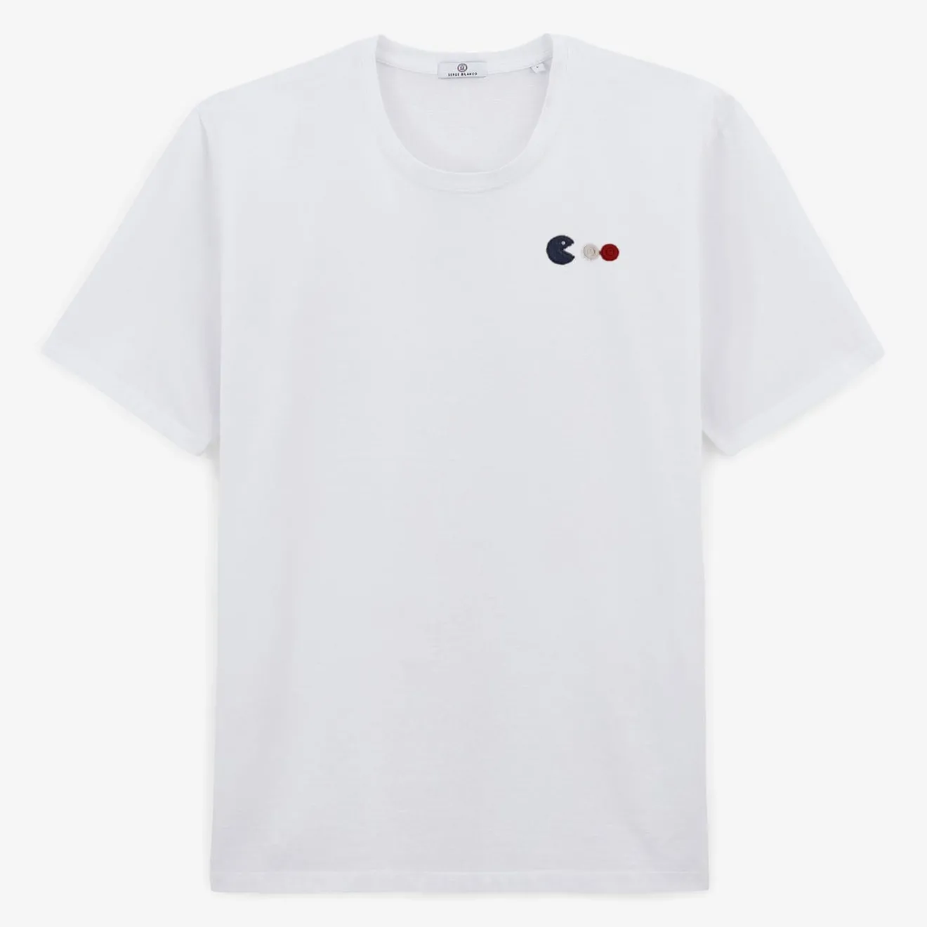 T-shirts|Crazy Logo>SERGE BLANCO Tiam Boy's T-shirt Arcade Embroidery White Men | ANTHRACITE