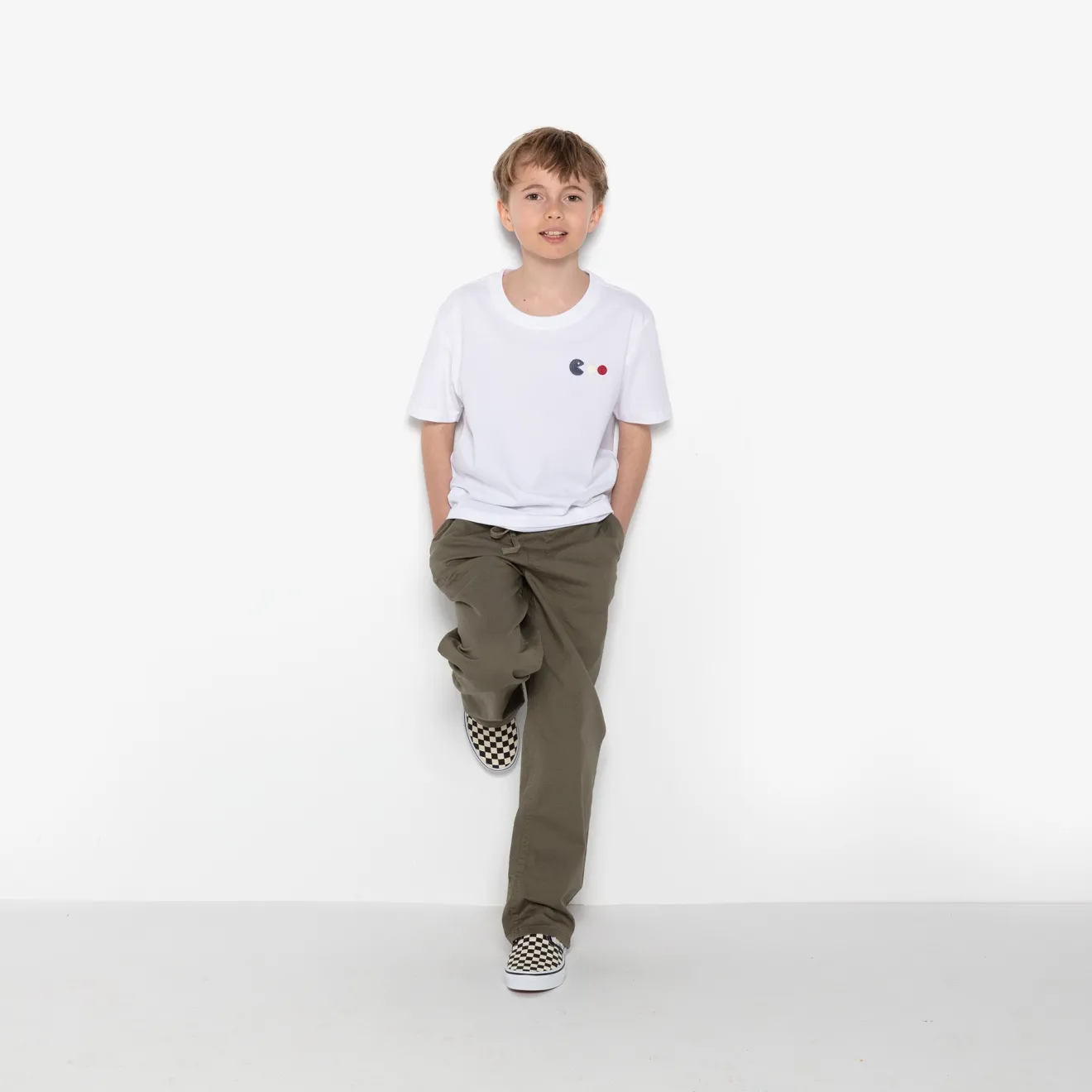 T-shirts|Crazy Logo>SERGE BLANCO Tiam Boy's T-shirt Arcade Embroidery White Men | ANTHRACITE