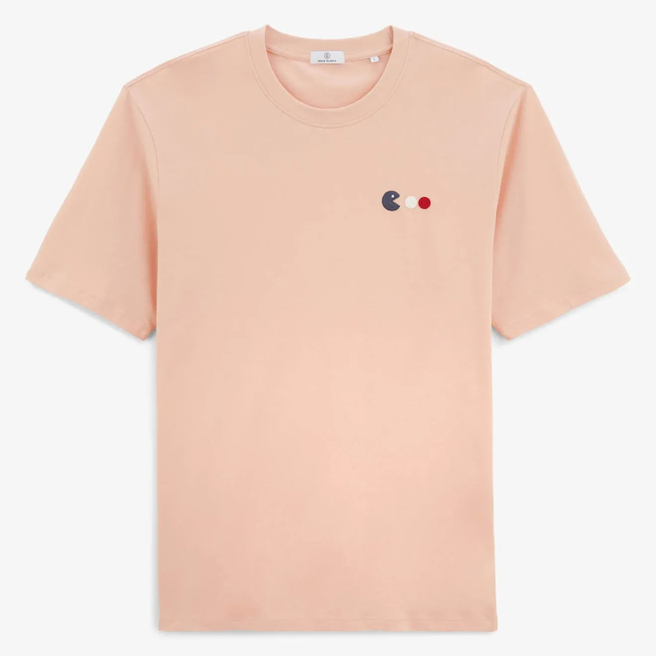 Crazy Logo|T-shirts>SERGE BLANCO Tiam Rose Skin Men's Round Neck T-shirt | BLANC