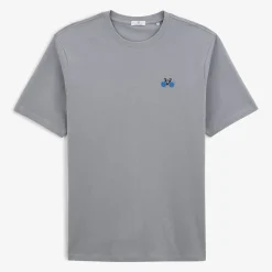 Crazy Logo|T-shirts>SERGE BLANCO Tino T-shirt Bike Embroidery Slate Grey Men | DARK NAVY