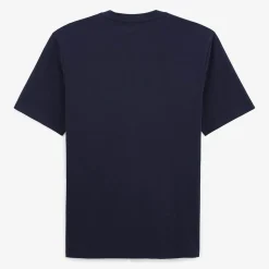 Crazy Logo|T-shirts>SERGE BLANCO Trent T-shirt Embroidery Glasses Navy Blue Men | SKIN
