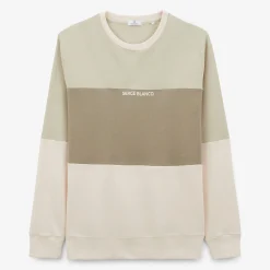 Sweats>SERGE BLANCO Tricolor round neck sweatshirt with cement logo BRONZ
