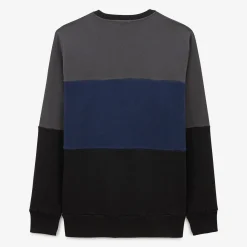 Sweats>SERGE BLANCO Tricolor round neck sweatshirt with anthracite gray logo PASTEL