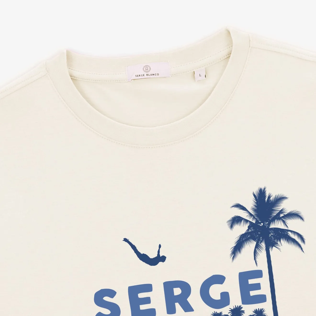 T-shirts>SERGE BLANCO Turin T-shirt Printed Serge White Latte Men | ARDOISE