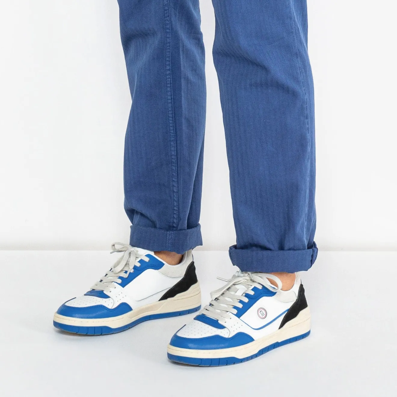 Collection La Vernaz|Le Sportif>SERGE BLANCO Vernaz blue nation sneaker SAND
