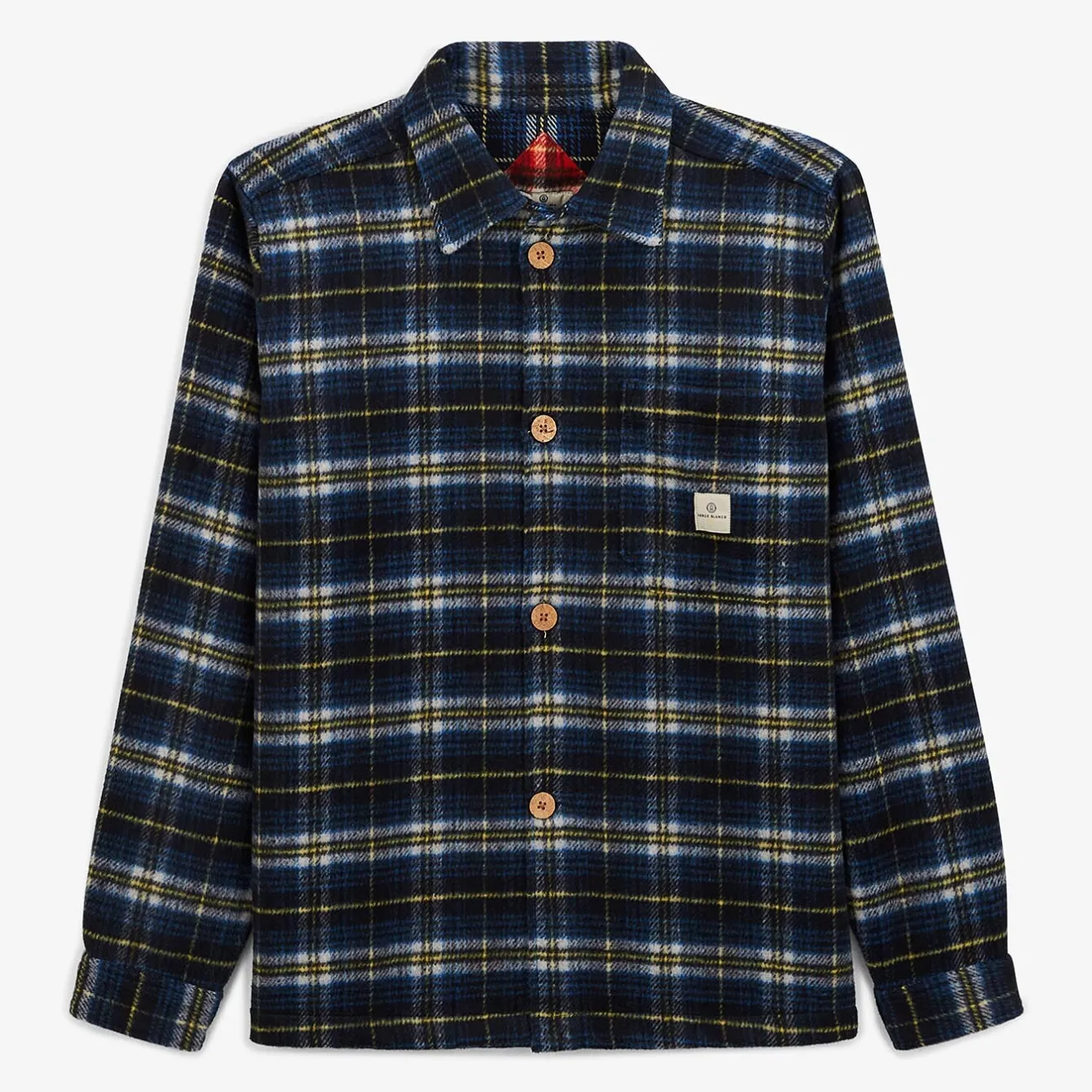Surchemises>SERGE BLANCO Wallas blue checked overshirt dark navy