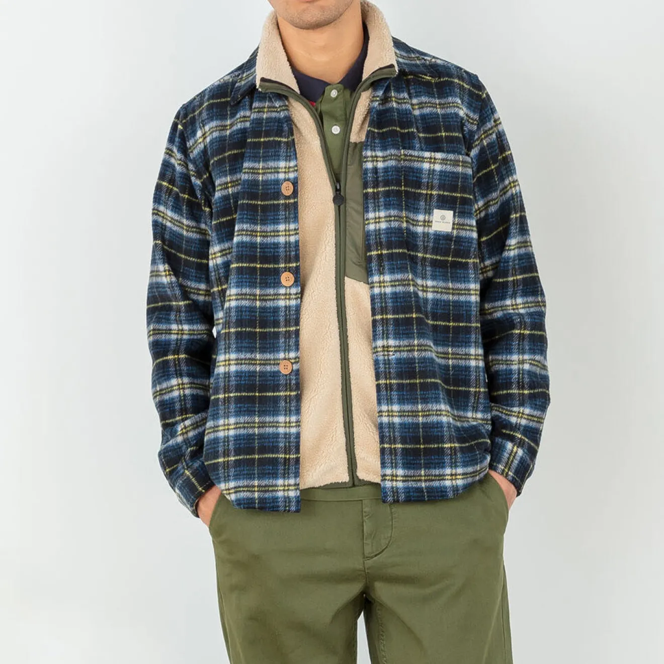 Surchemises>SERGE BLANCO Wallas blue checked overshirt dark navy
