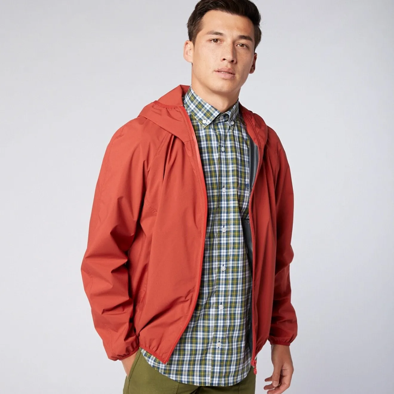 Manteaux Et Vestes>SERGE BLANCO Waterproof Windbreaker in Technical Fabric MASTIC