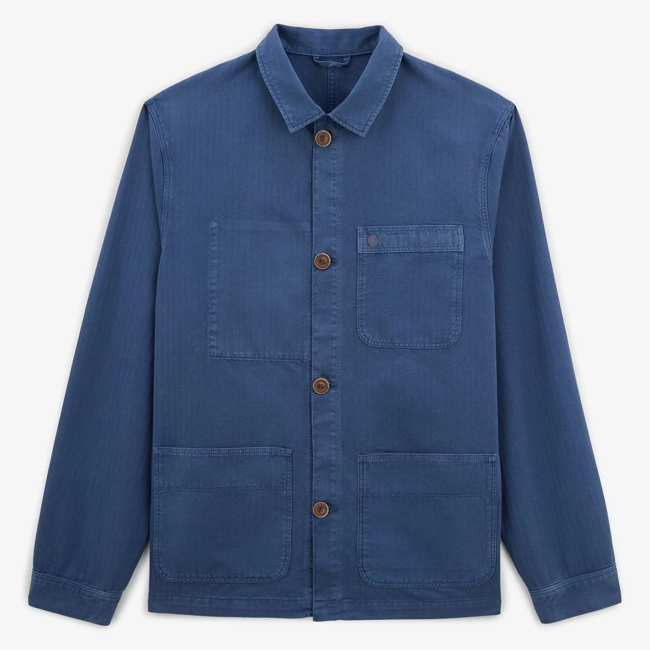 Vestes Worker|Manteaux & Vestes>SERGE BLANCO Wendel worker jacket in nation blue herringbone MILITAIRE