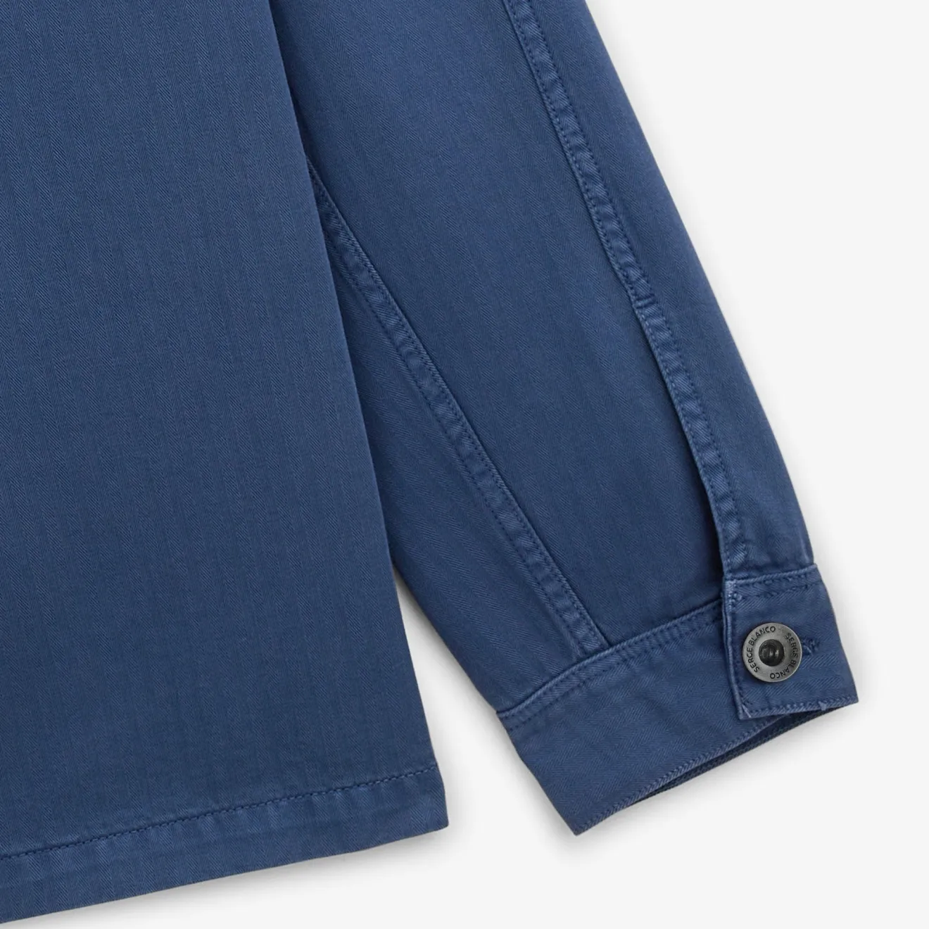 Vestes Worker|Manteaux & Vestes>SERGE BLANCO Wendel worker jacket in nation blue herringbone MILITAIRE