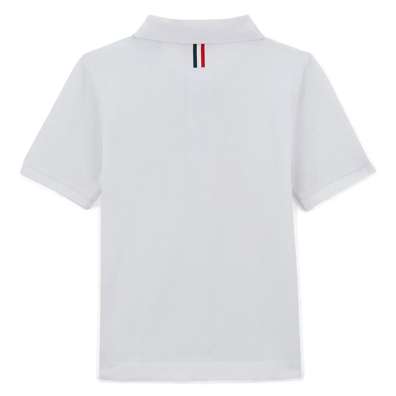 Polos|Tel Père, Tel Fils>SERGE BLANCO White Cotton Short Sleeve Polo Shirt for Men | dark navy