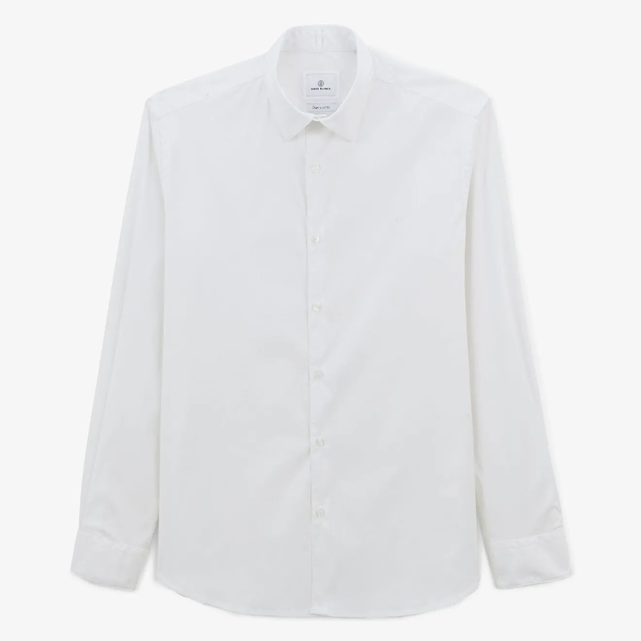 Chemises>SERGE BLANCO White plain long sleeve shirt DENIM
