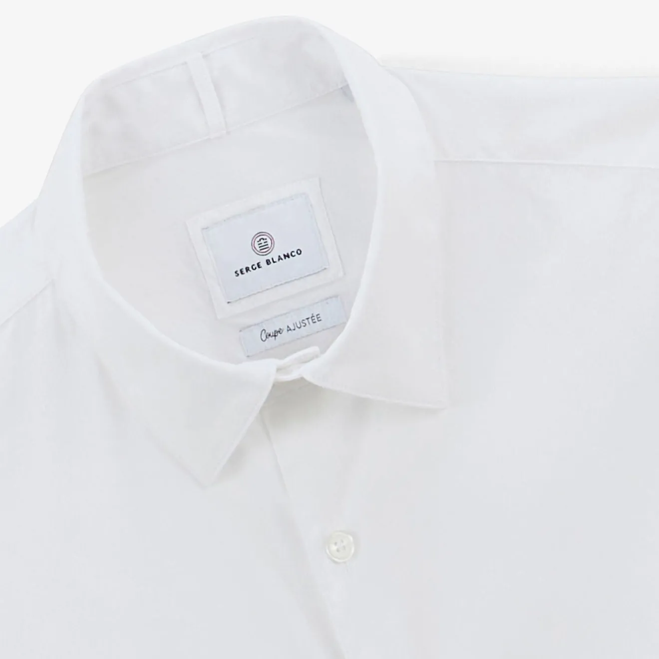 Chemises>SERGE BLANCO White plain long sleeve shirt DENIM