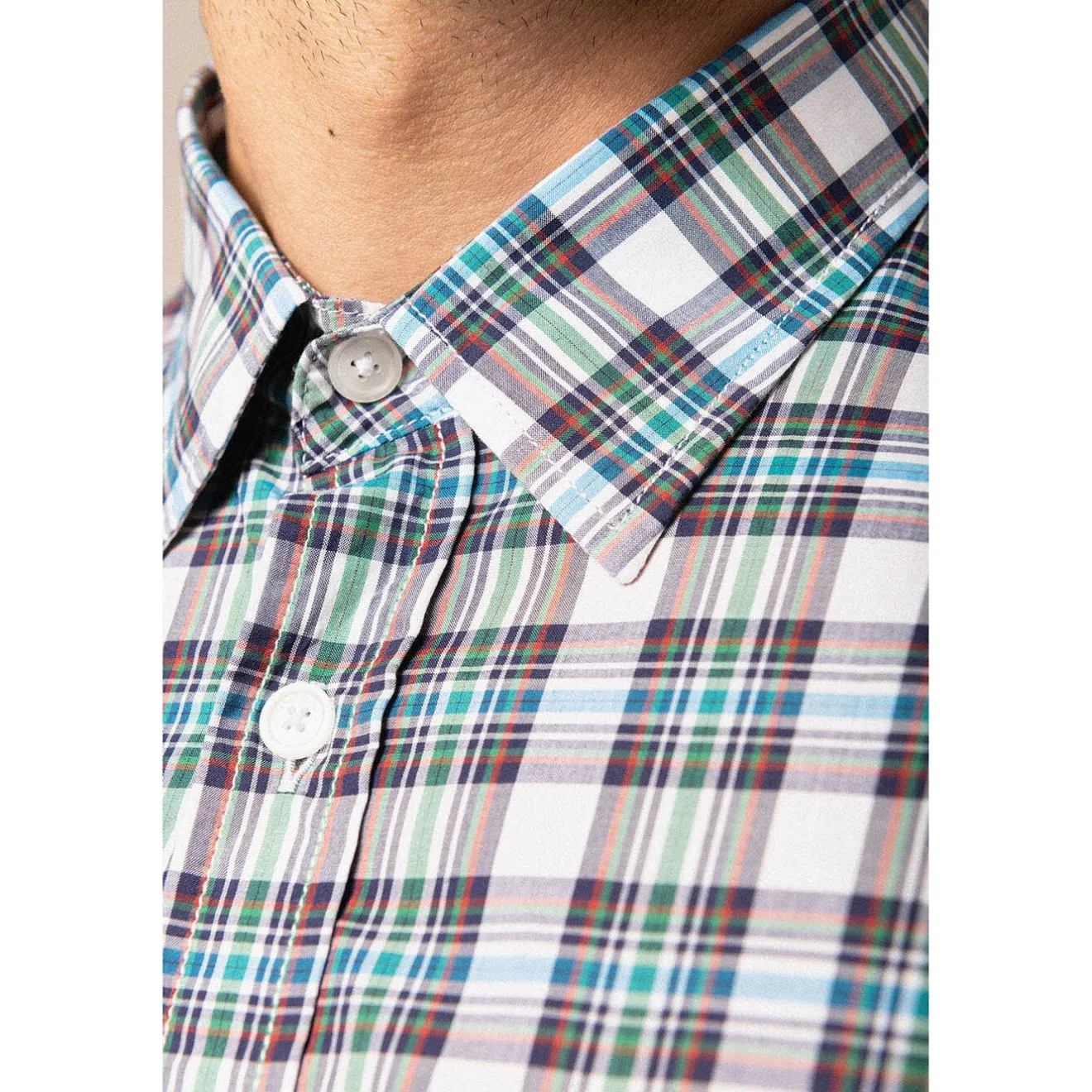 Chemises>SERGE BLANCO Woven Plaid Gradient Long Sleeve Shirt ABRICOT