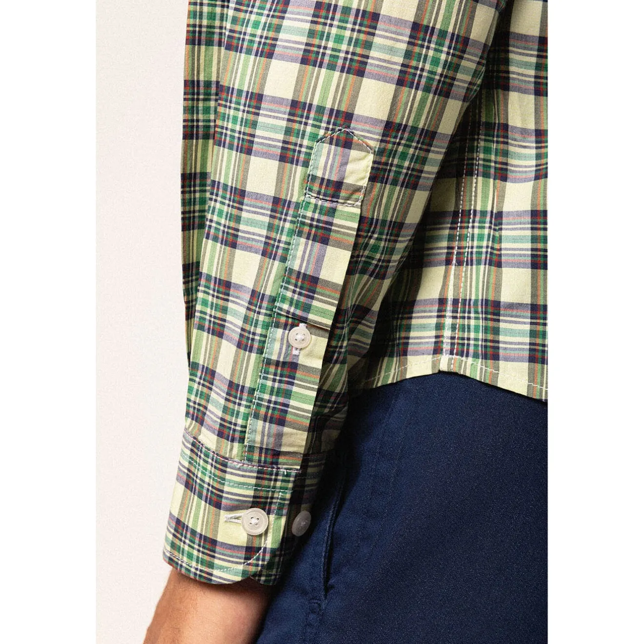 Chemises>SERGE BLANCO Woven Plaid Gradient Long Sleeve Shirt ABRICOT