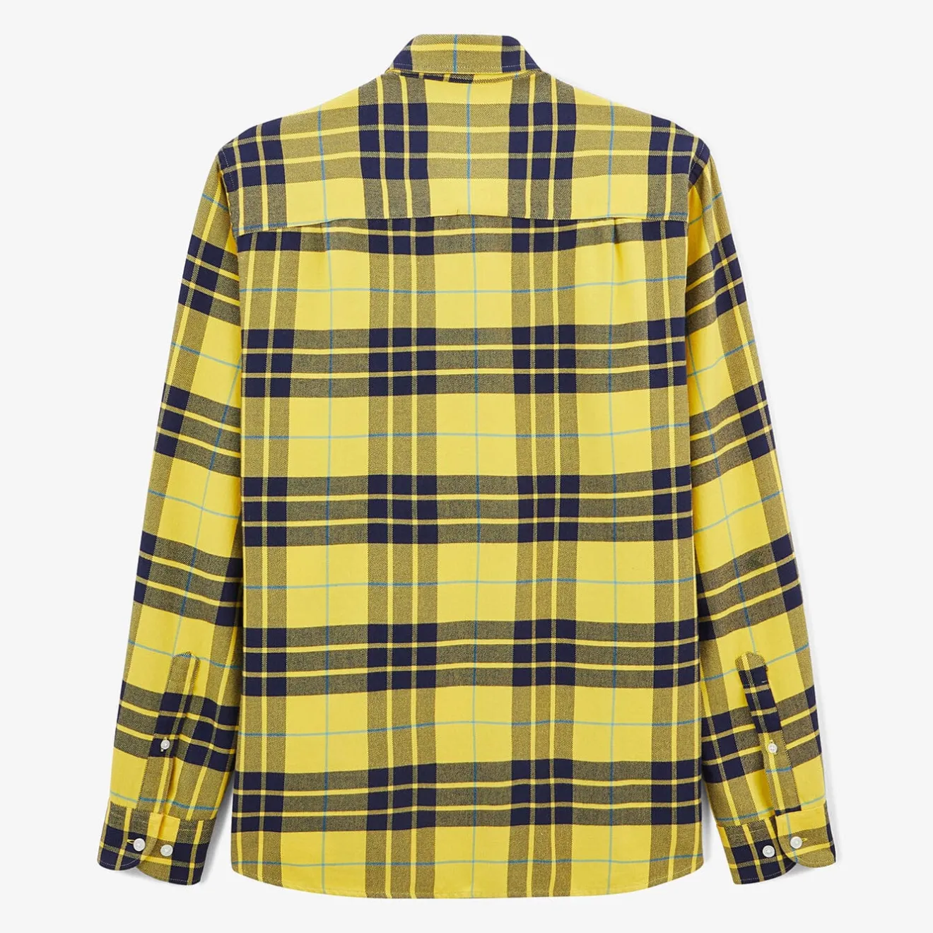 Chemises>SERGE BLANCO Yellow cotton plaid shirt MARINE